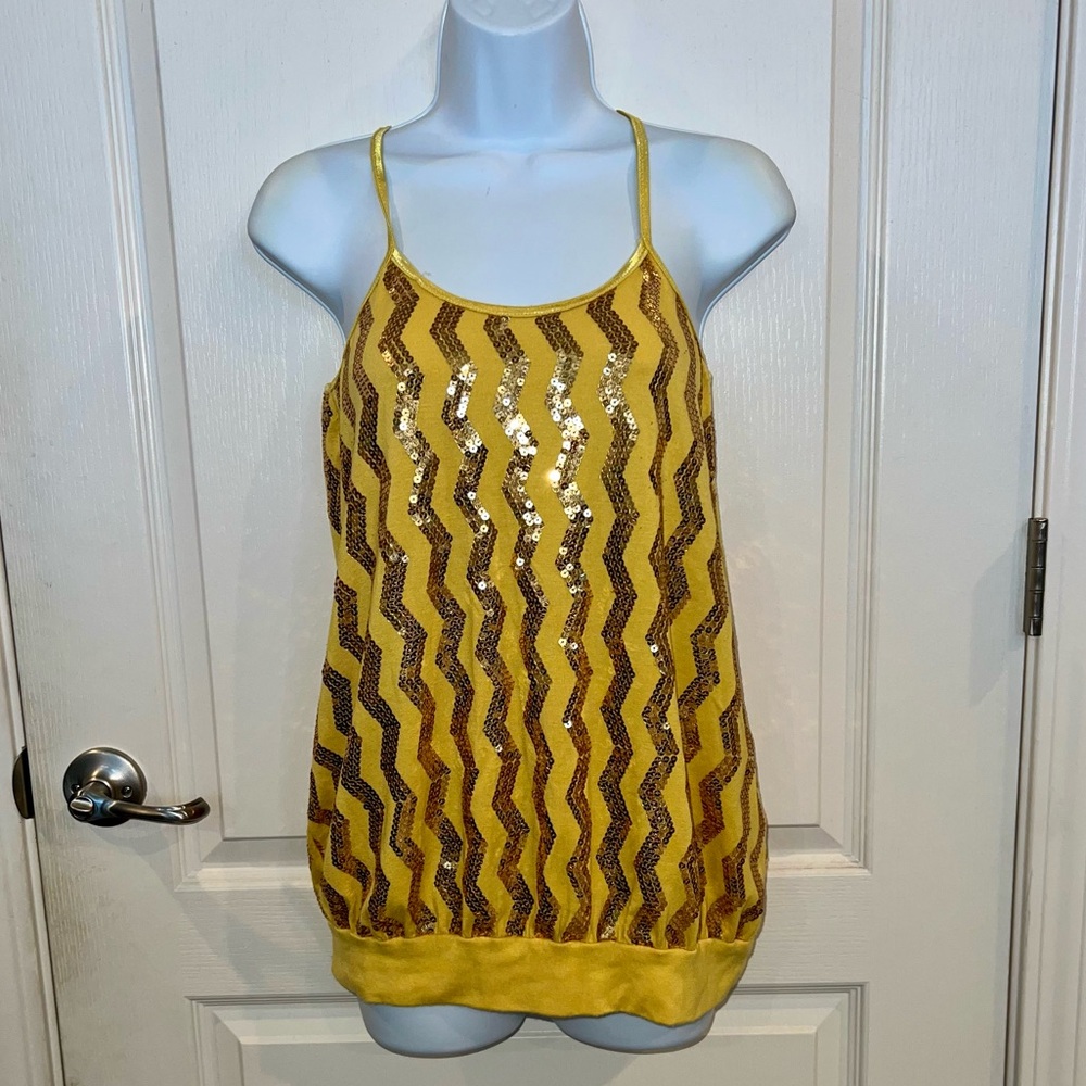 Candy Rain Yellow Sequin Tank Top Y2K
